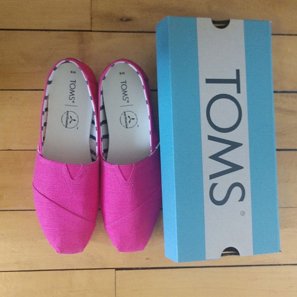 Toms alpargata bright fuschia heritage canvas earthwise slip on